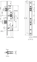 Technical drawing Standard panic lock N1602 N16024009520018