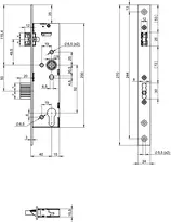 Technical drawing Standard panic lock N1602 N16024009530008