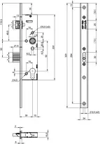 Technical drawing Standard panic lock N1601 N1601400953000F