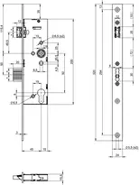 Technische Zeichnung Standard-Panikschloss N1603 N16034009540001