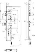 Technical drawing Standard panic lock N1613 N1613412954001C