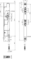 Technische Zeichnung Standard-Panikgegenkasten N1920 N19200129X20009