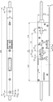Technical drawing Passive leaf lock N1940 N1940