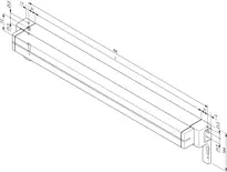 Technische Zeichnung Panik-Druckstange N2700 für Kurzschild N2700_Kurzschild_Alu