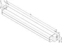 Technische Zeichnung Panik-Druckstange N2700S für Ovalrosette N2700_Ovalrosette_Edelstahl_Alu