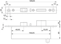 Technische Zeichnung Sicherheitsobenverriegelung N5120 N5120