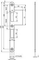Technische Zeichnung Flachschließblech mit Lappen N6001 N6001_L