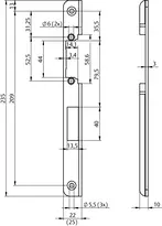 Technische Zeichnung Winkelschließblech N6002 N6002