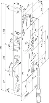 Technical drawing Self-locking security lock N8017 M Panik E-bi_N8017M_1FL_mOV_mÜW