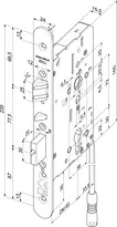 Technical drawing Self-locking security lock N8002 M Panik B_N8002M_2FL_oOV_mÜW
