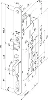 Technical drawing Self-locking security lock N8015 Panik E_N8015_2FL_mOV_oÜW