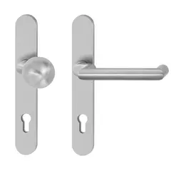 Security fitting for narrow style doors H83801