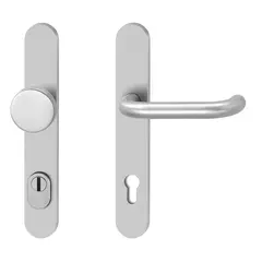 Security fitting for narrow style doors