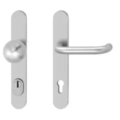 Security fitting for narrow style doors