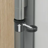 3. Slide adapter pin onto hinge and secure