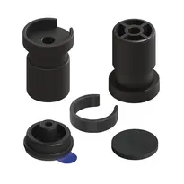 Mounting accessories: Adapter pin, locking ring, adhesive base, foam rubber shim
