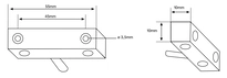 Dessin technique 1 Contact Reed plat modèle 10362-6 10362-6------10