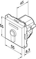 Technical drawing Flush-Mounted Key Switch Model 1380E03 1380E03-1--0400