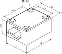 Technical drawing Screw-on latch lock model 804 804----------00
