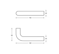 Technical drawing 2 Fire protection fitting for narrow style doors H43202150900000
