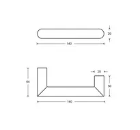Technical drawing 2 Fire protection fitting with panic handle for narrow style doors H634001