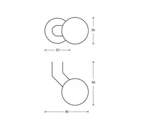 Technical drawing 4 Fire protection fitting with panic handle for narrow style doors H6Z8011X0910000