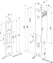 Technical drawing Electric strike 351M.80-----N91