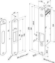 Technical drawing Escape door lock 352M.80-----Q91