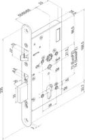 Technical drawing High-security lock, motorised version 509X501RZ-----#