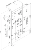 Technical drawing High-security handle control 709X601RZ---G4#