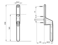 Technische Zeichnung Yale Code Handle Window 492-7812C---Y00