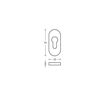 Technical drawing 2 Fire protection fitting with panic handle for narrow style doors H6Z80