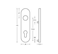 Dessin technique 1 Garniture coupe-feu pour portes pleines H511001