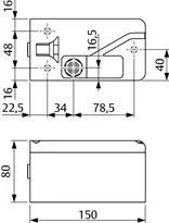 Dessin technique 2 Verrou (verrou motorisé) modèle 843G 843G-1-----Q41