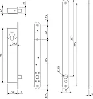 Dessin technique 2 Verrou modèle 843 ZY 843ZY