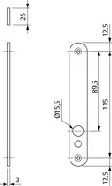 Dessin technique Têtière plate pour cylindre profilé court (modèle 843ZY) 843ZY-5------35