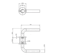 Technische Zeichnung 1 Rosettenbeschläge Black Line CH_H300B_druecker