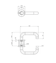 Technische Zeichnung 2 Rosettenbeschläge Black Line CH_H300B_druecker
