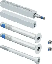 Kit de fixation plaque longue pour cadre tubulaire goupille anti-panique 9 mm classe de protection 4 pour épaisseur porte de 37-41 mm