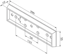 Technical drawing Mounting plate MAGAC-P-600----