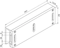 Dessin technique Sabot pour porte en verre MAGAC-U-1200---