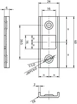 Product image U-shaped strike plate N6903 N69030663410000