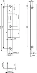 Angled strike plate N6000