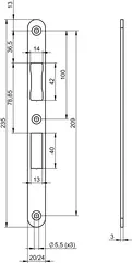 Flat strike plate N6001