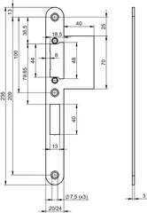 Flat strike plate with lip N6003