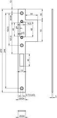 Flat strike plate with lip N6502