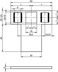 Flat strike plate with lip N6901