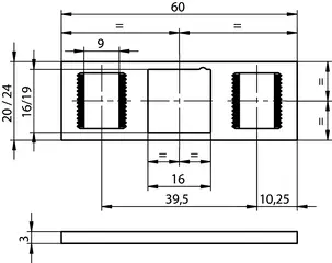 Flat strike plate N6901