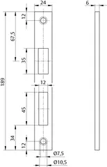 Strike plate for security top lock N5120
