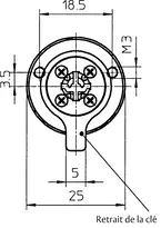 Dessin technique Serrure avec profil en croix 3044